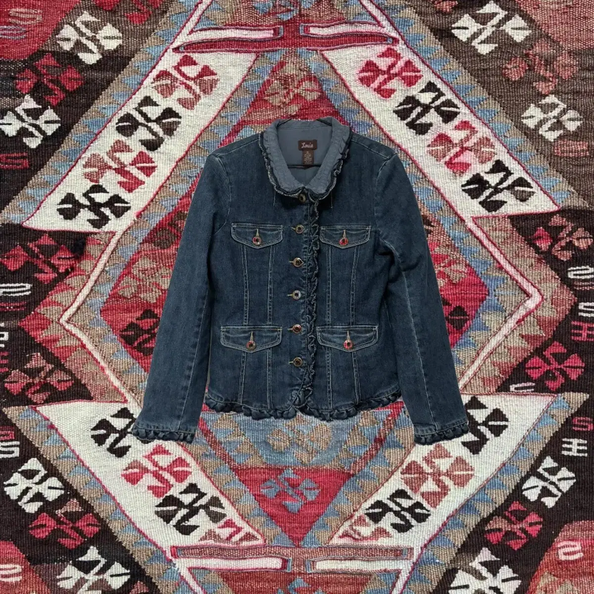 Vintage Louie pleated jean jacket